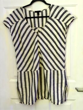 J. Crew Blue& White Striped Top